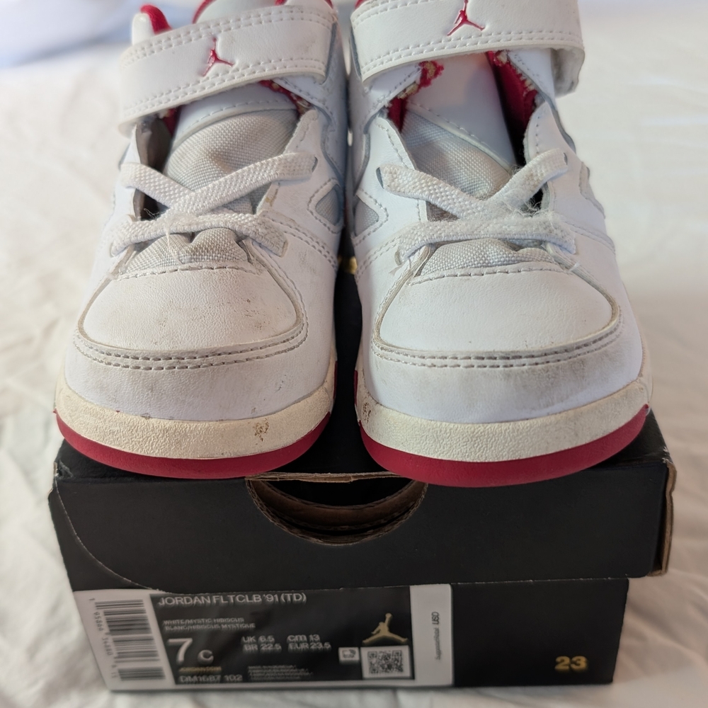Jordan Kids' White and Red Sneakers